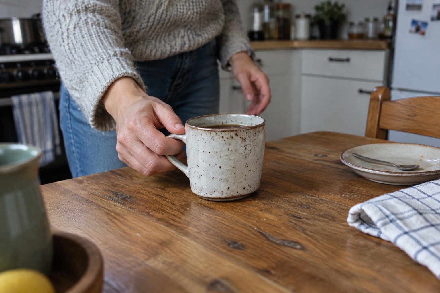 AI-generated candid scene of homewares in an everyday kitchen